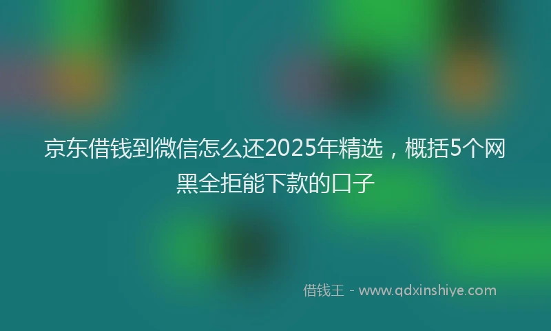 京东借钱到微信怎么还2025年精选,概括5个网黑全拒能下款的口子