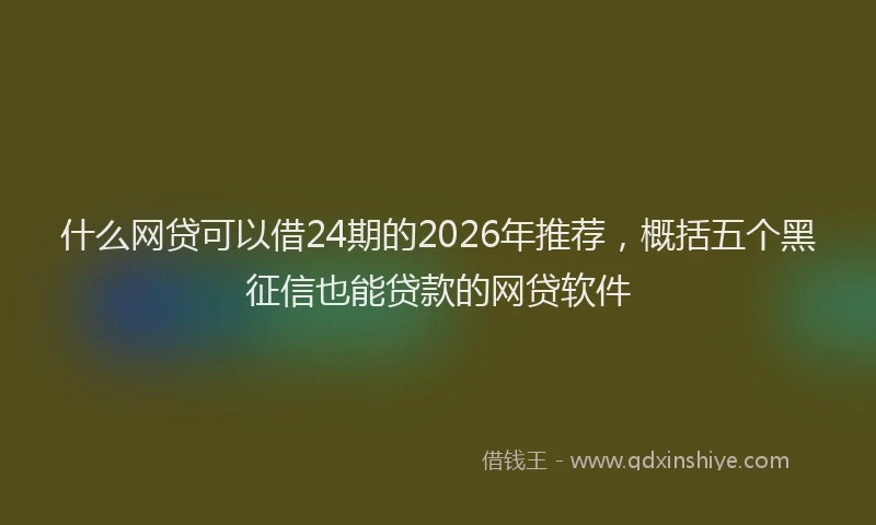 什么网贷可以借24期的2026年推荐,概括五个黑征信也能贷款的网贷软件