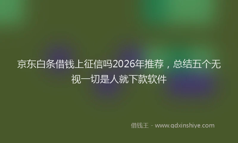 京东白条借钱上征信吗2026年推荐，总结五个无视一切是人就下款软件
