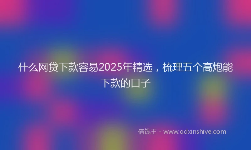 什么网贷下款容易2025年精选，梳理五个高炮能下款的口子