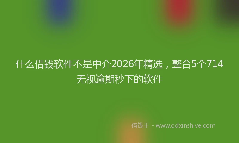 什么借钱软件不是中介2026年精选，整合5个714无视逾期秒下的软件