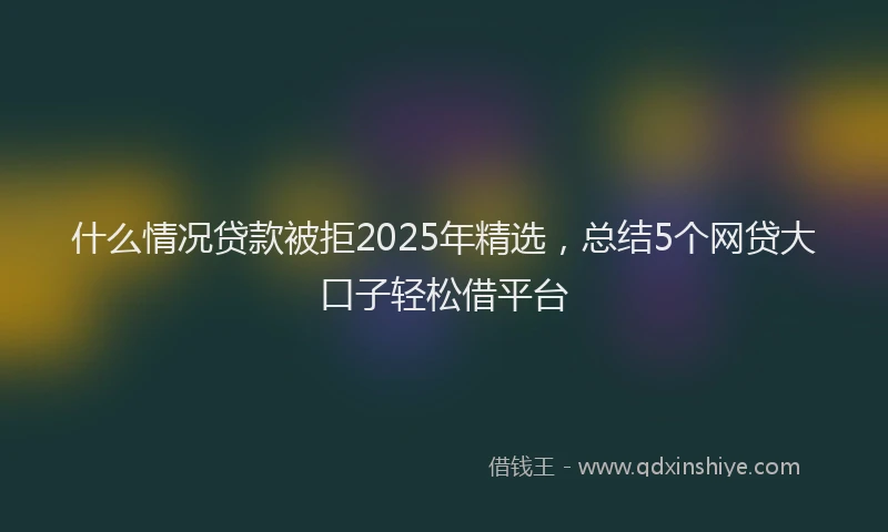什么情况贷款被拒2025年精选，总结5个网贷大口子轻松借平台