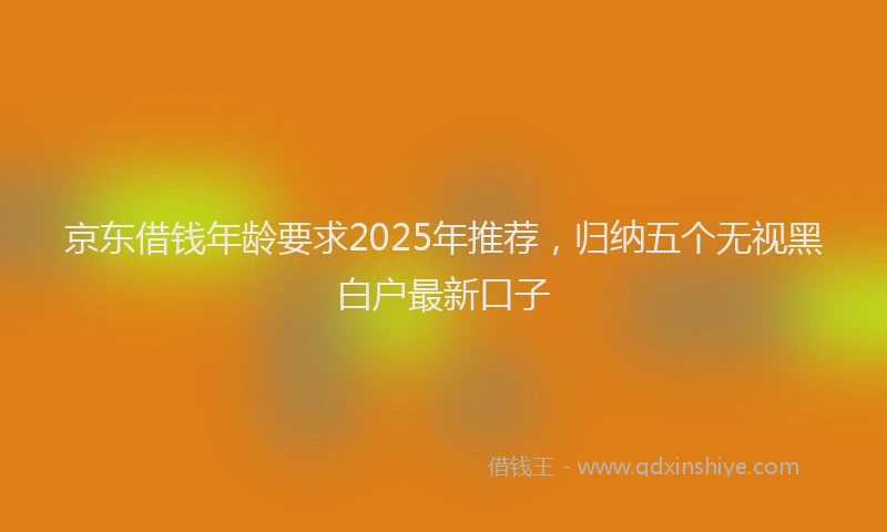 京东借钱年龄要求2025年推荐，归纳五个无视黑白户最新口子