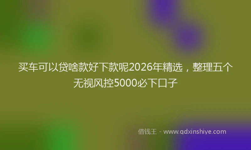 买车可以贷啥款好下款呢2026年精选，整理五个无视风控5000必下口子