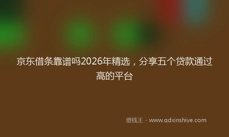 京东借条靠谱吗2026年精选，分享五个贷款通过高的平台