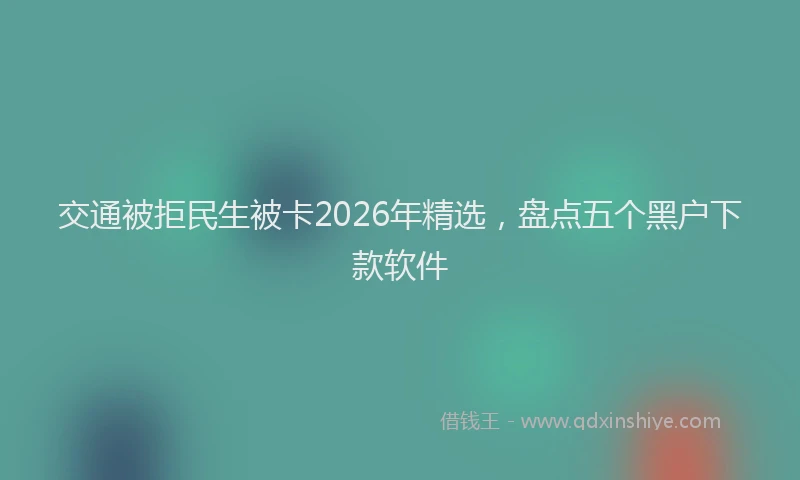交通被拒民生被卡2026年精选，盘点五个黑户下款软件