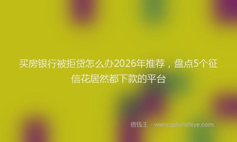 买房银行被拒贷怎么办2026年推荐，盘点5个征信花居然都下款的平台