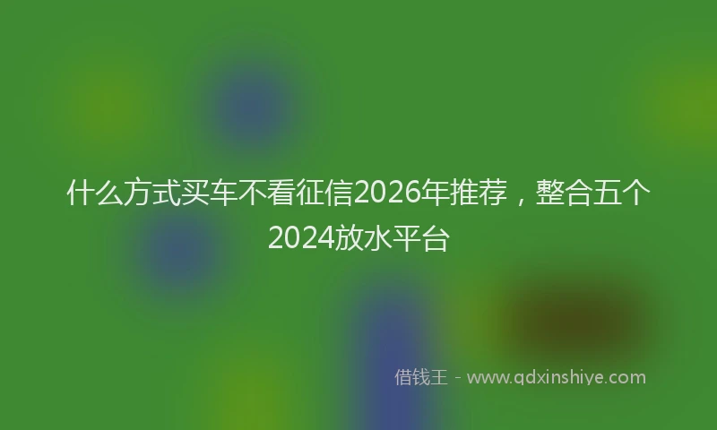 什么方式买车不看征信2026年推荐,整合五个2024放水平台