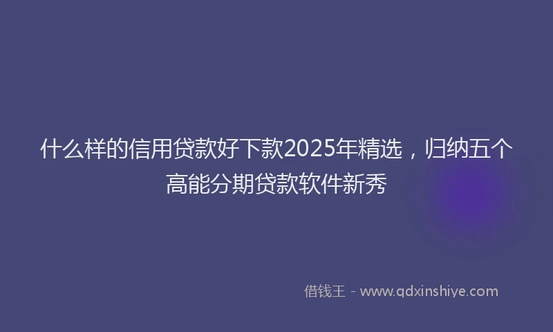 什么样的信用贷款好下款2025年精选，归纳五个高能分期贷款软件新秀