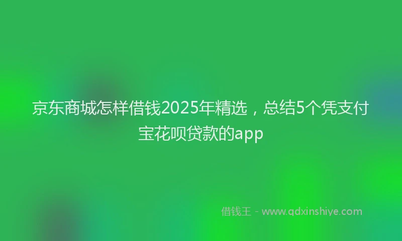 京东商城怎样借钱2025年精选，总结5个凭支付宝花呗贷款的app