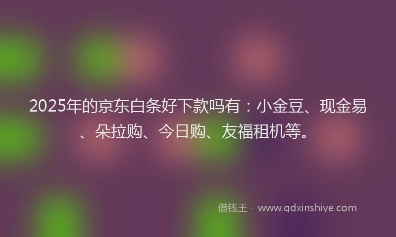 2025年的京东白条好下款吗有：小金豆、现金易、朵拉购、今日购、友福租机等。