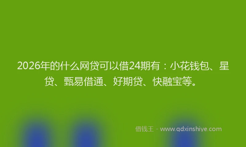 2026年的什么网贷可以借24期有：小花钱包、星贷、甄易借通、好期贷、快融宝等。