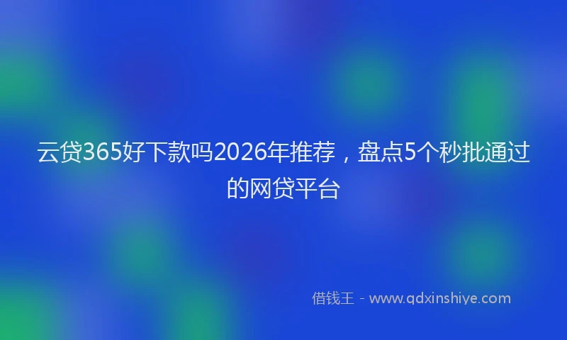 云贷365好下款吗2026年推荐，盘点5个秒批通过的网贷平台