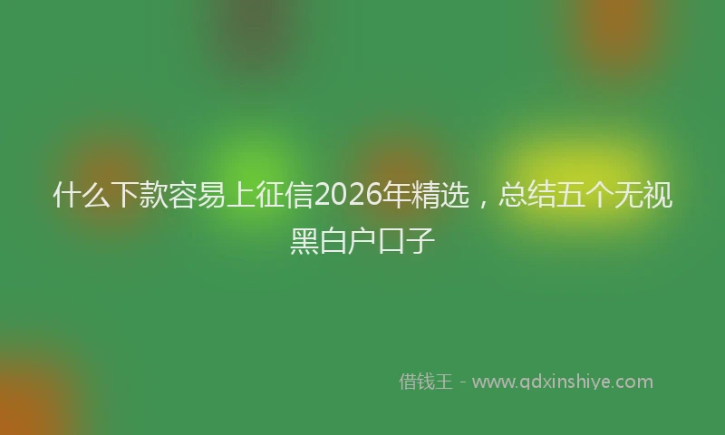 什么下款容易上征信2026年精选，总结五个无视黑白户口子