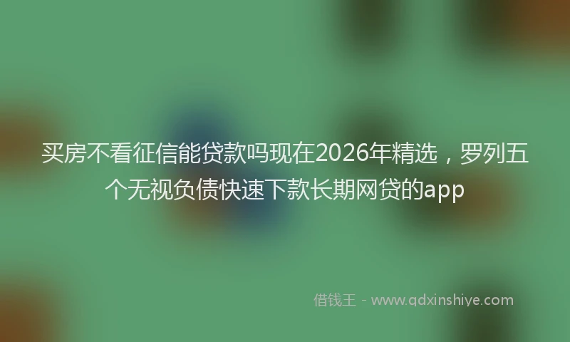 买房不看征信能贷款吗现在2026年精选，罗列五个无视负债快速下款长期网贷的app