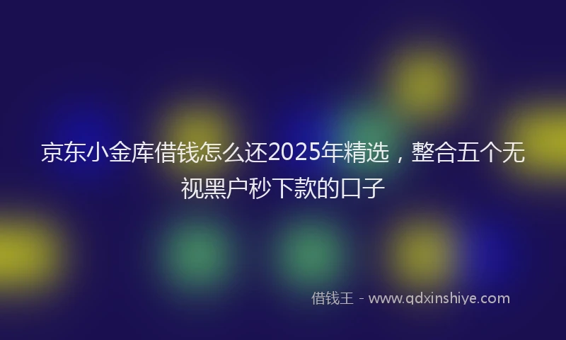 京东小金库借钱怎么还2025年精选,整合五个无视黑户秒下款的口子