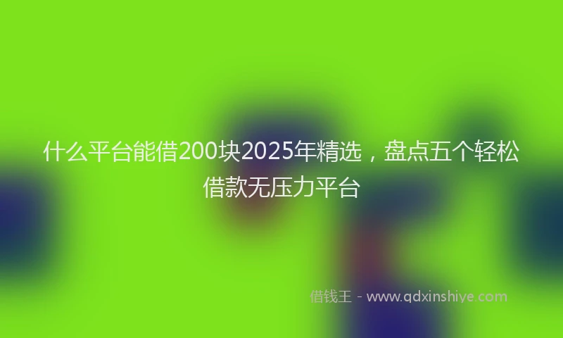 什么平台能借200块2025年精选,盘点五个轻松借款无压力平台