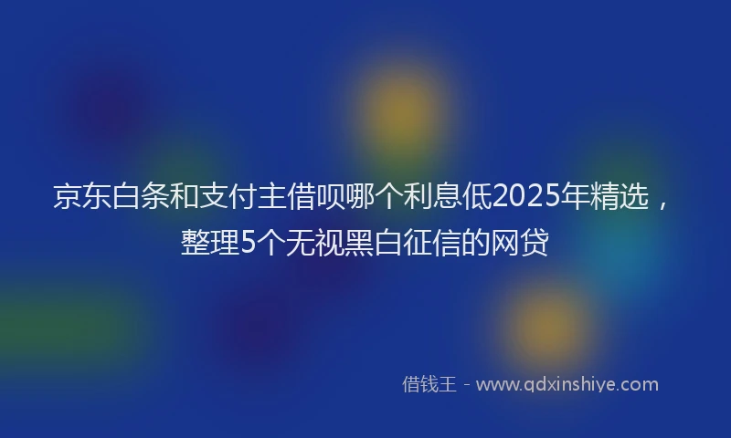 京东白条和支付主借呗哪个利息低2025年精选，整理5个无视黑白征信的网贷