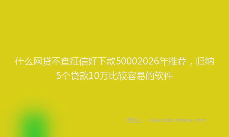 什么网贷不查征信好下款50002026年推荐,归纳5个贷款10万比较容易的软件