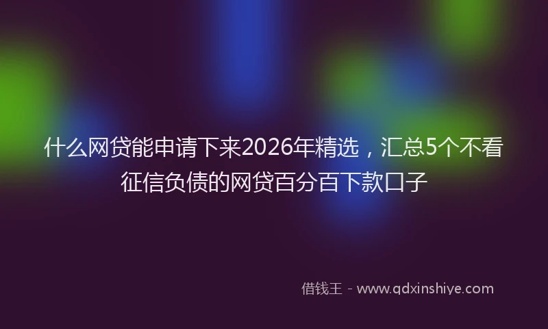 什么网贷能申请下来2026年精选，汇总5个不看征信负债的网贷百分百下款口子