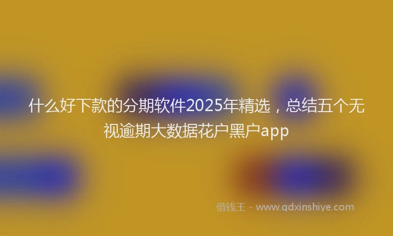 什么好下款的分期软件2025年精选，总结五个无视逾期大数据花户黑户app