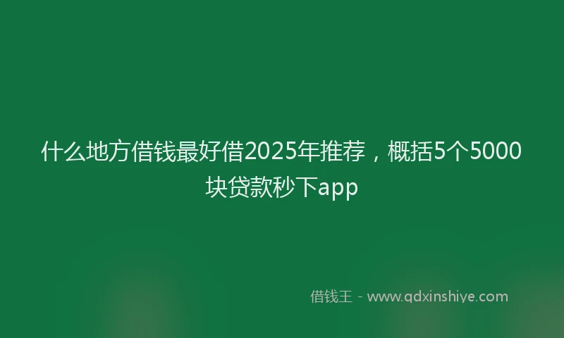 什么地方借钱最好借2025年推荐，概括5个5000块贷款秒下app