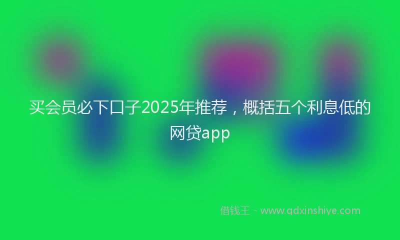 买会员必下口子2025年推荐，概括五个利息低的网贷app