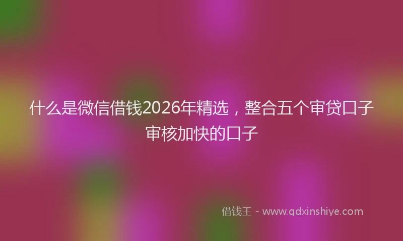 什么是微信借钱2026年精选，整合五个审贷口子审核加快的口子