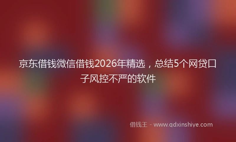 京东借钱微信借钱2026年精选，总结5个网贷口子风控不严的软件