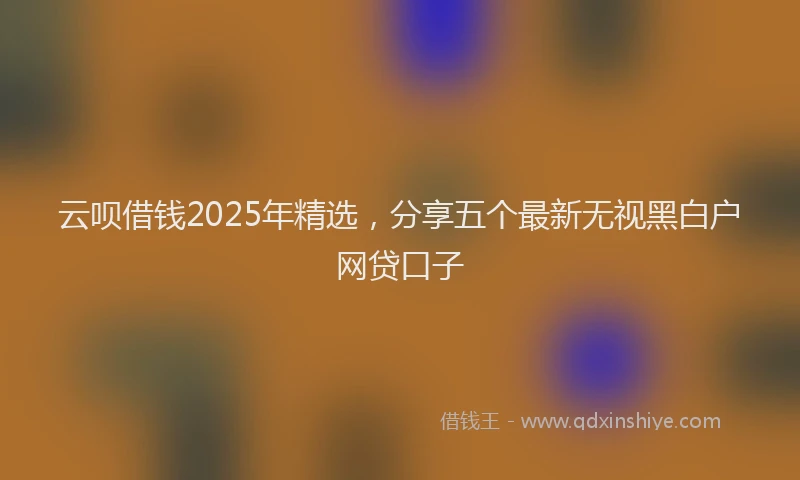 云呗借钱2025年精选,分享五个最新无视黑白户网贷口子