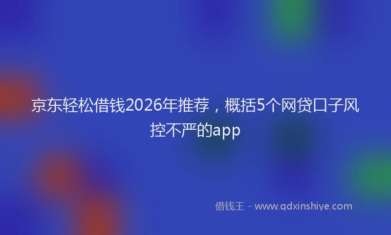 京东轻松借钱2026年推荐，概括5个网贷口子风控不严的app