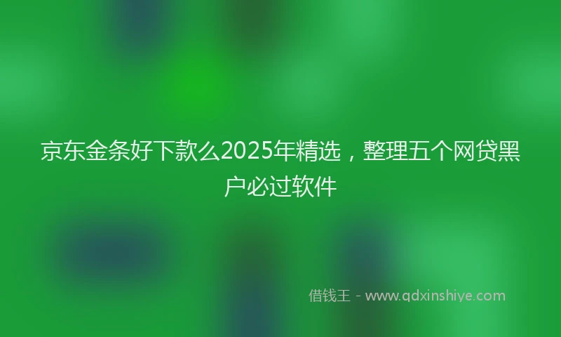 京东金条好下款么2025年精选，整理五个网贷黑户必过软件