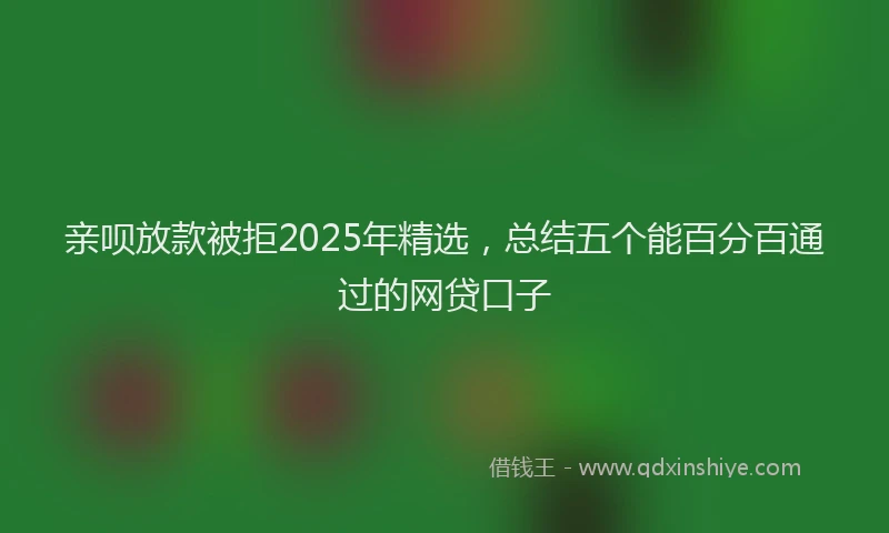 亲呗放款被拒2025年精选，总结五个能百分百通过的网贷口子