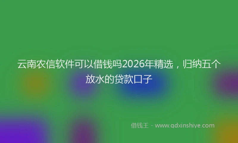 云南农信软件可以借钱吗2026年精选，归纳五个放水的贷款口子