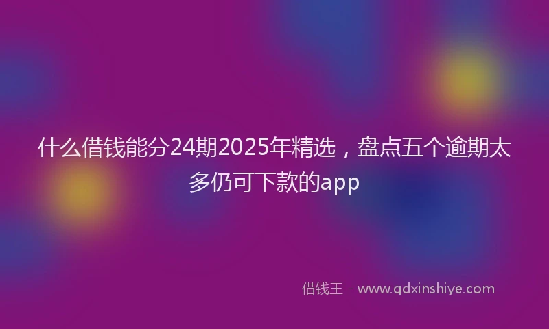 什么借钱能分24期2025年精选，盘点五个逾期太多仍可下款的app