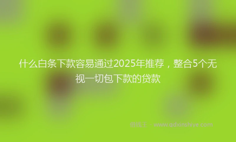 什么白条下款容易通过2025年推荐，整合5个无视一切包下款的贷款