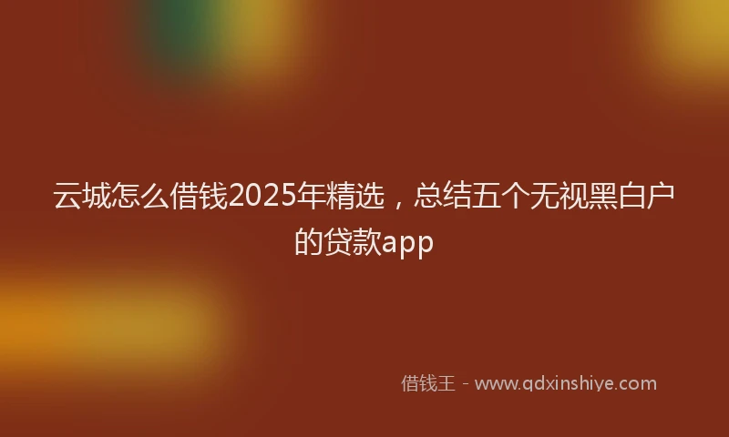 云城怎么借钱2025年精选，总结五个无视黑白户的贷款app