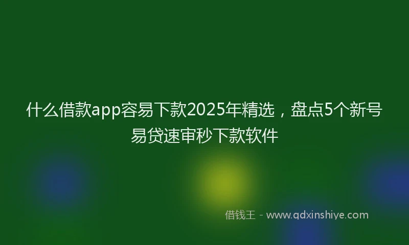 什么借款app容易下款2025年精选，盘点5个新号易贷速审秒下款软件