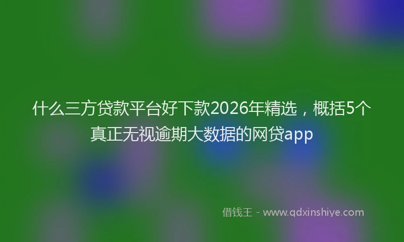 什么三方贷款平台好下款2026年精选，概括5个真正无视逾期大数据的网贷app