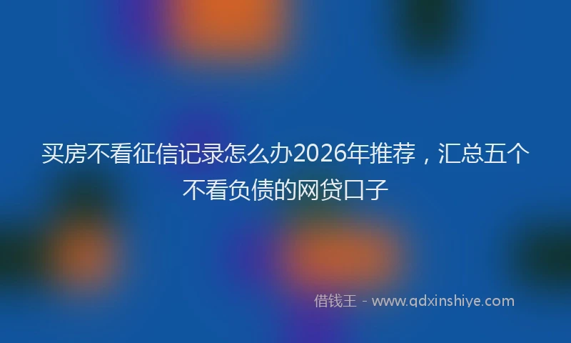 买房不看征信记录怎么办2026年推荐，汇总五个不看负债的网贷口子