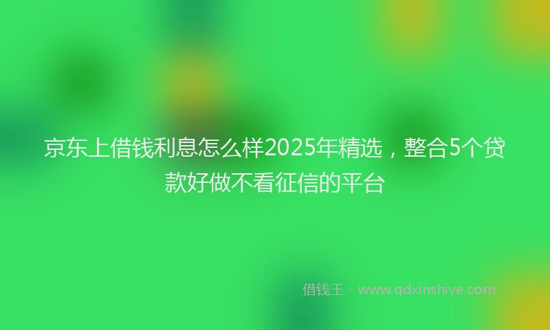 京东上借钱利息怎么样2025年精选，整合5个贷款好做不看征信的平台