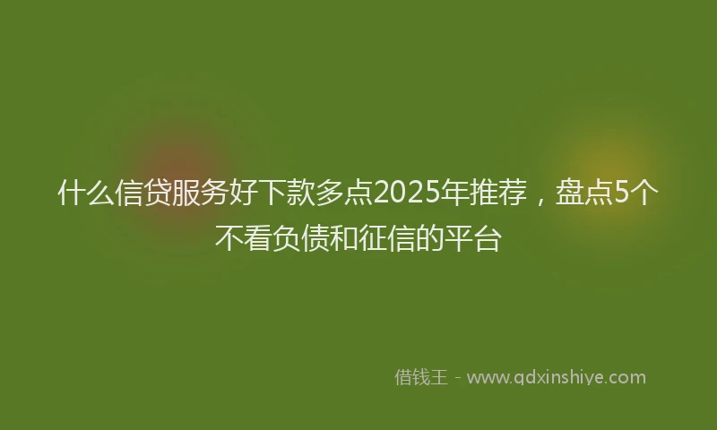 什么信贷服务好下款多点2025年推荐，盘点5个不看负债和征信的平台