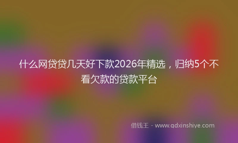 什么网贷贷几天好下款2026年精选，归纳5个不看欠款的贷款平台