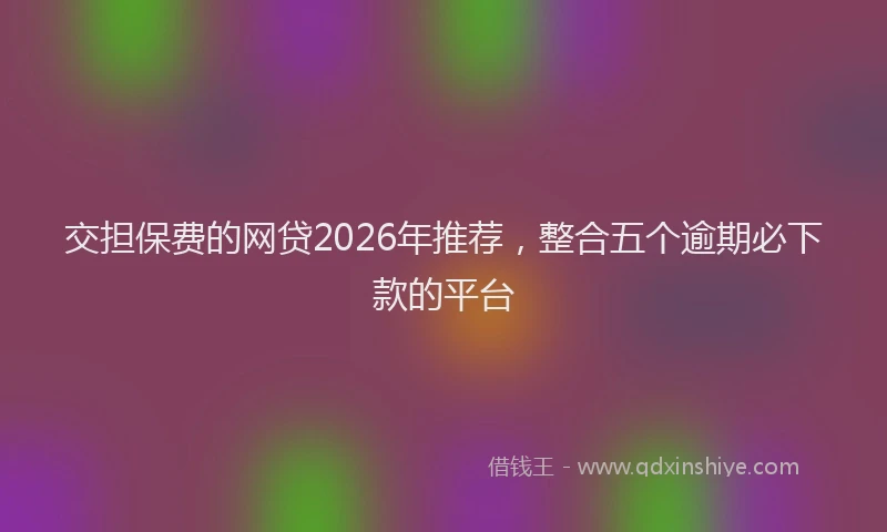 交担保费的网贷2026年推荐，整合五个逾期必下款的平台