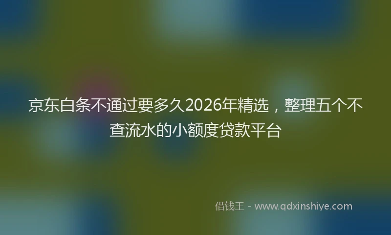 京东白条不通过要多久2026年精选，整理五个不查流水的小额度贷款平台