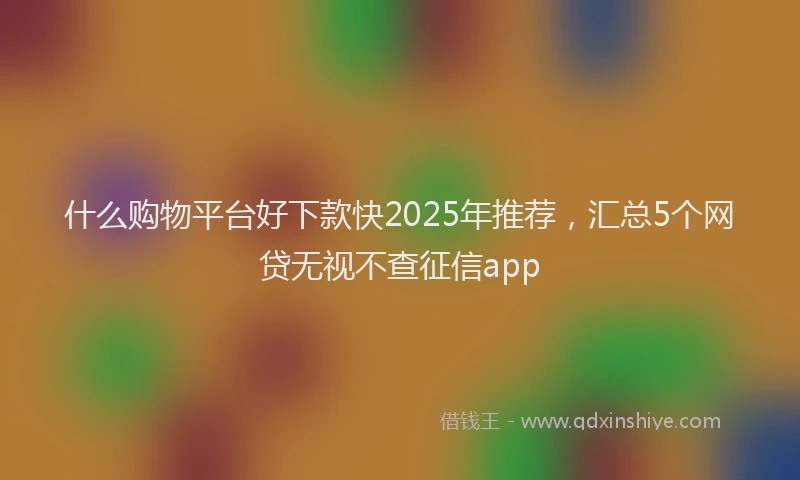 什么购物平台好下款快2025年推荐，汇总5个网贷无视不查征信app