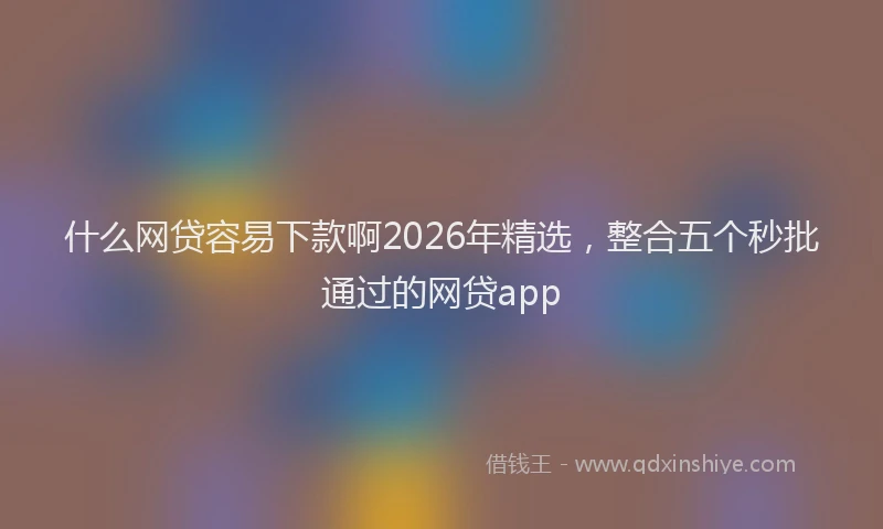 什么网贷容易下款啊2026年精选,整合五个秒批通过的网贷app