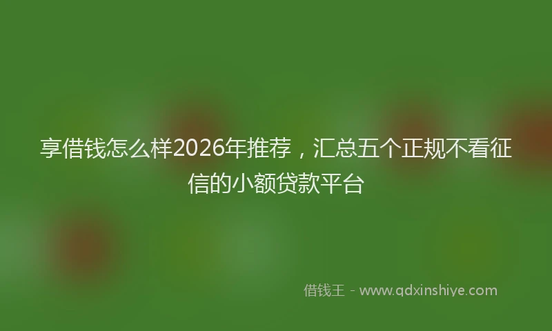 享借钱怎么样2026年推荐，汇总五个正规不看征信的小额贷款平台
