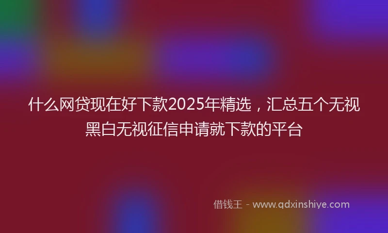 什么网贷现在好下款2025年精选，汇总五个无视黑白无视征信申请就下款的平台