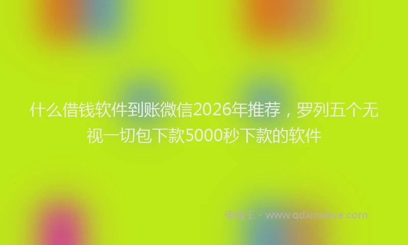 什么借钱软件到账微信2026年推荐，罗列五个无视一切包下款5000秒下款的软件